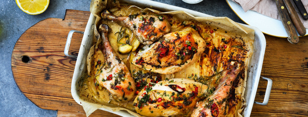 Tillagad kyckling i ungsform