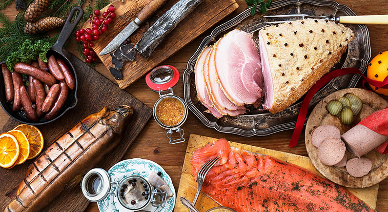 Julbord ovanifrån