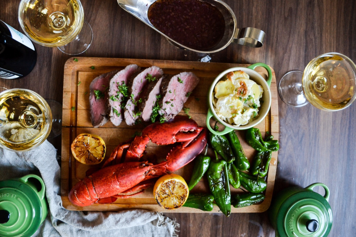 Surf and turf med oxfilé och hummer