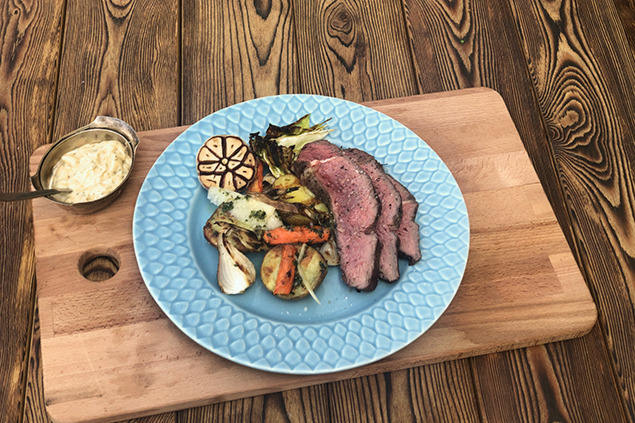 Tomahawk med grillad potatissallad