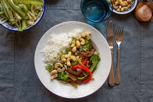 Hoisinwok med lövbiff
