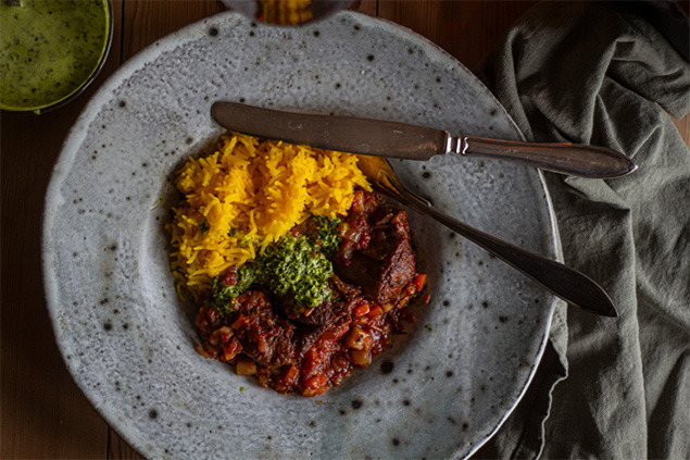 Osso buco med saffransris och gremolata
