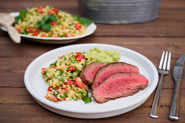 Picanha med tabbouleh och avokadoröra