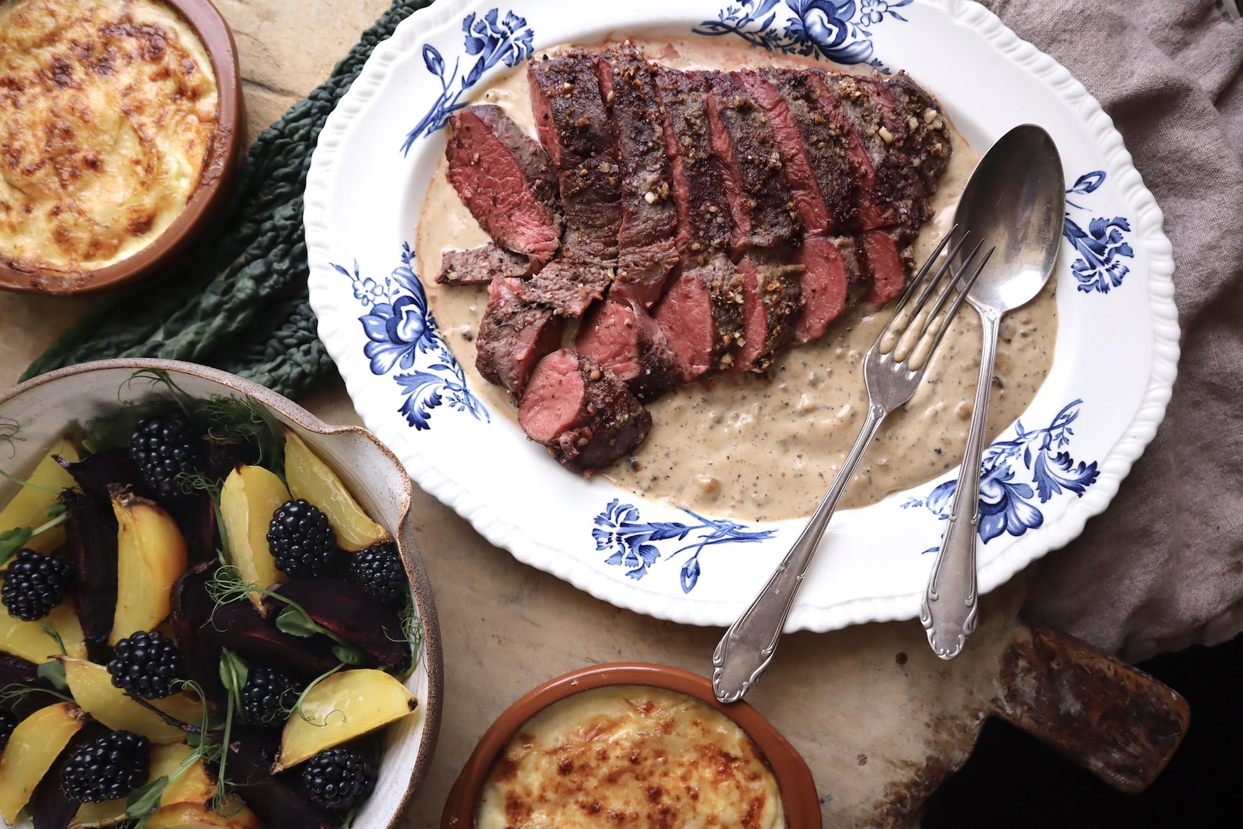 Skivad renfilé på tallrik