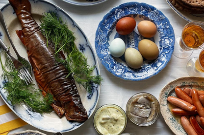 Påskbord ovanifrån