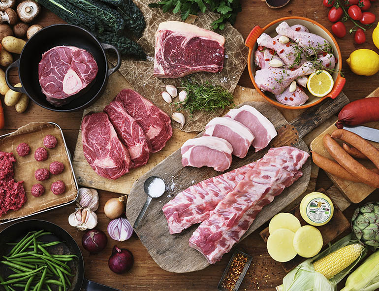 Köttdetaljer och tillbehör